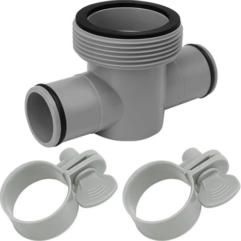 Conector en T para manguera de piscina (3 vías) - Adaptador de 1.5" a 1.25" con juntas tóricas - Repuesto para bomba de filtro (1/5)