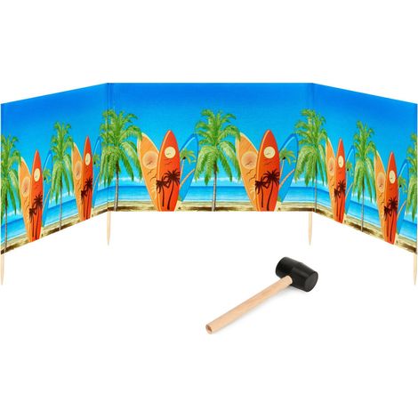 Garronda Paravent Plage Coupe-Vent Camping Brise-Vent avec Marteau en Caoutchouc 4 m GAEX001 (Planches de Surf, 4 m) (1/5)