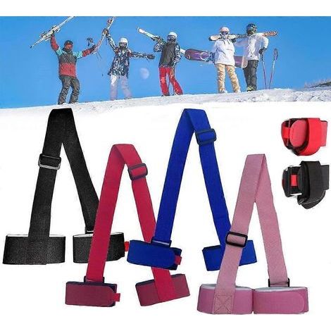 Sangle de ski Skimate, sangle de transport pour skis, sangle porte-skis, harnais de ski noir (1/5)