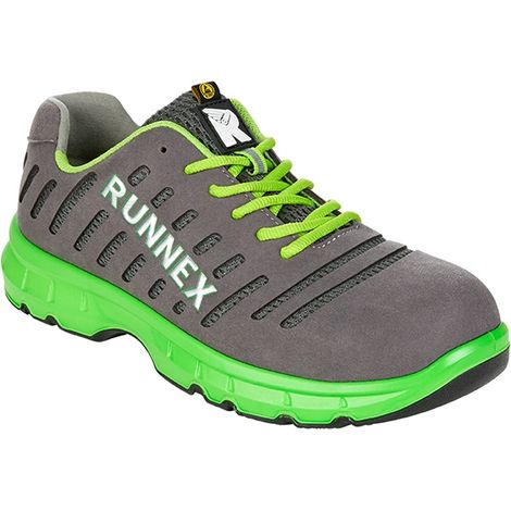 RUNNEX® S1P ESD-Sicherheitshalbschuhe FlexStar grau/ grün 5170 Gr.44 (1/2)