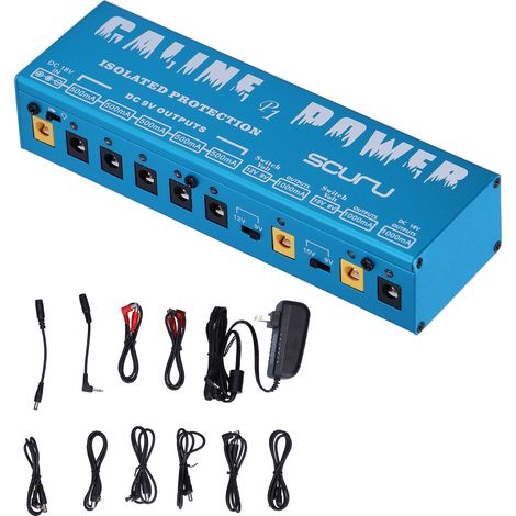 Alimentation isolée pour pédales d'effet guitare CP-05 P1, 8 sorties, 100-240V, prise US, bloc secteur multi-tension.