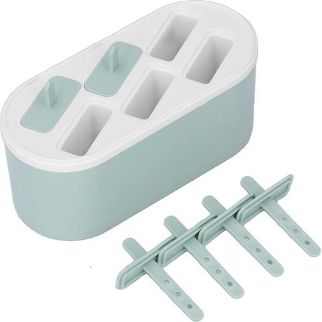 Molde para hielo de 6 agujeros con desmolde automático y tapa antipolvo para cocina familiar
