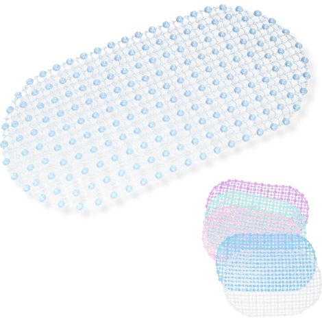 Tapis de Bain Antidérapant 60x33 cm – Tapis de Douche en Silicone Souple – Adhérence Forte, Confort et Drainage Efficace – Couleur Aléatoire (1/5)