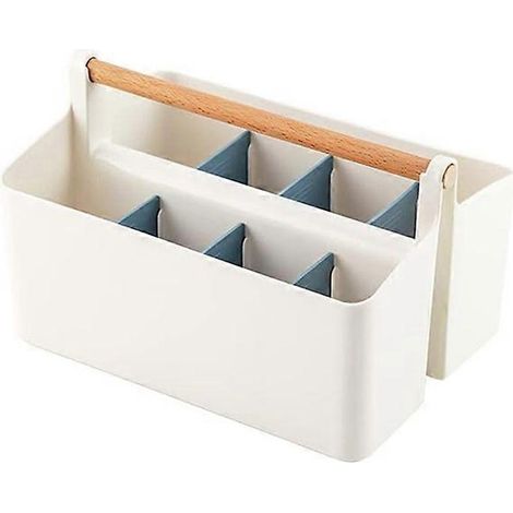 Set aus 2 Schreibtisch-Stifthaltern mit Holzgriffen, (weiß/blau) (1/5)