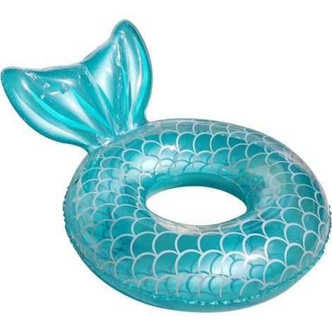 Bouée sirène gonflable pour piscine, matelas flottant sirène, queue de sirène scintillante pour fête aquatique adulte, bouée d'été pour la plage (1/5)