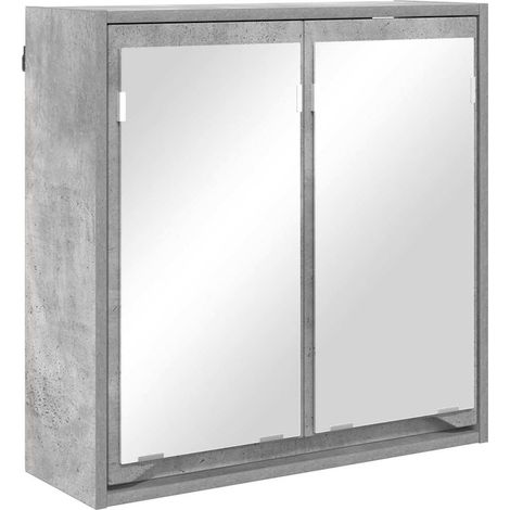 Mobiletto per specchio da bagno Grigio cemento 60 x 20 x 60 cm vidaXL