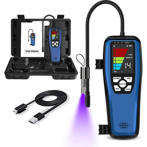 Rilevatore di perdite di refrigerante LD-200, rilevatore di perdite di freon e combustibili, tester di perdite di gas alogeno HVAC, tester di perdite di freon con batteria ricaricabile per HVAC, auto