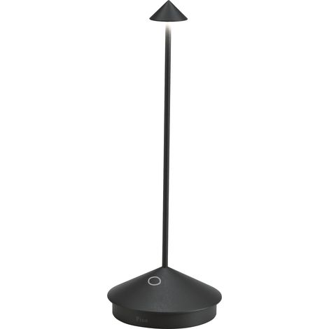 Lampada a led da tavolo Pina Pro Nero Opaco ricaricabile e dimmerabile senza fili Zafferano 2200-2700-3000K (1/4)