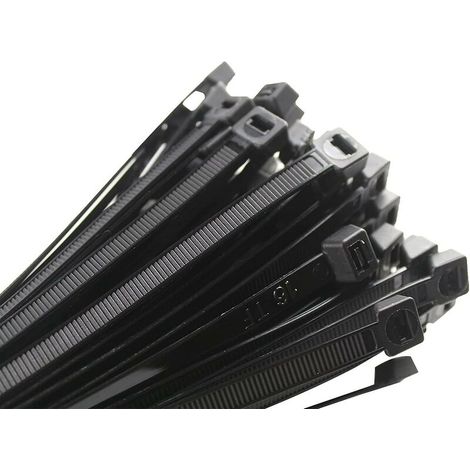 Collier de Serrage 200 x 2,5 mm, Attache Câble, Serre Câbles Rilsan Nylon, Colliers Serre-Cable 200mm, Noir, Lot de 1000 Pièces. (1/4)