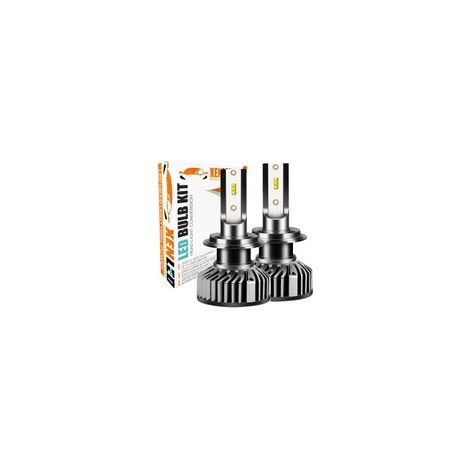 Kit AMPOULES H7 LED Ventilées FF2 - 5000Lms - 6000°K - Taille Mini Lampe de voiture LED (1/5)
