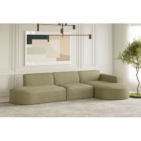 Ecksofa Designersofa PALMA in Stoff Scala Kiwi Ottomane Rechts (1/3)