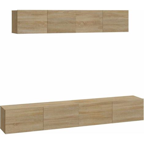 Maison Exclusive - 4-tlg. TV-Schrank-Set Sonoma-Eiche Holzwerksto (1/5)