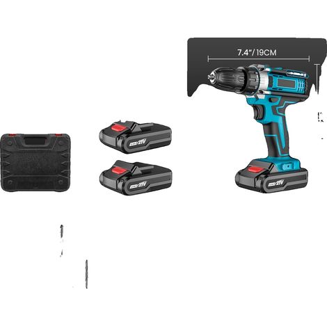 Ensemble d'outils électriques, rechargeable 21V, polyvalence portable, Perceuse Électrique Noire Standard (1/2)