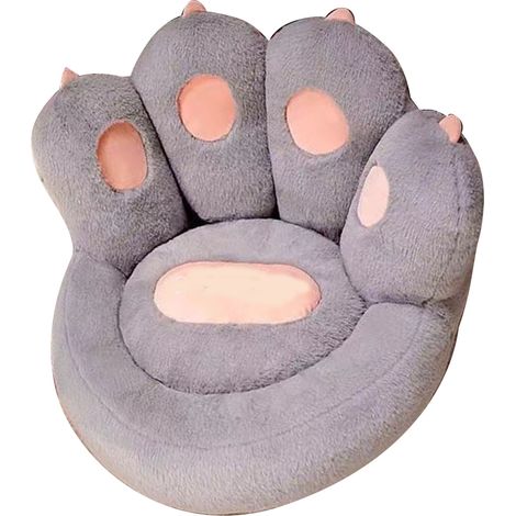 Coussin patte de chat style INS, coussin de chaise kawaii en forme de patte de chat, coussin mignon et confortable pour canapé et sol, gris (1/5)