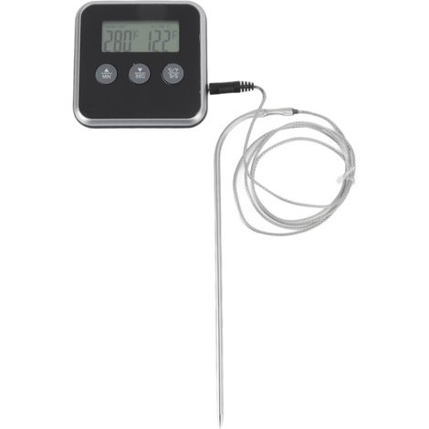 Thermomètre de cuisson pour grillades, écran LCD, sonde longue, 2 unités, thermomètre numérique à viande avec minuterie pour cuisine et grillades industrielles