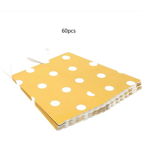 60 Sacs à pop-corn rayés pour anniversaire, cinéma et fêtes d'enfants, motif vagues colorées (1/5)