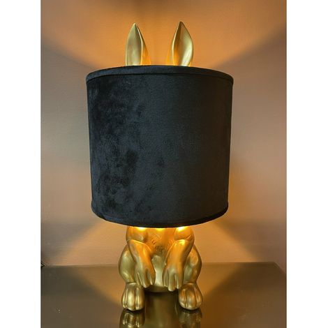 Lampe à poser en forme de lapin doré Lucky Bunny Gold - Luminaire de table H43 cm - PANGIVO (1/4)