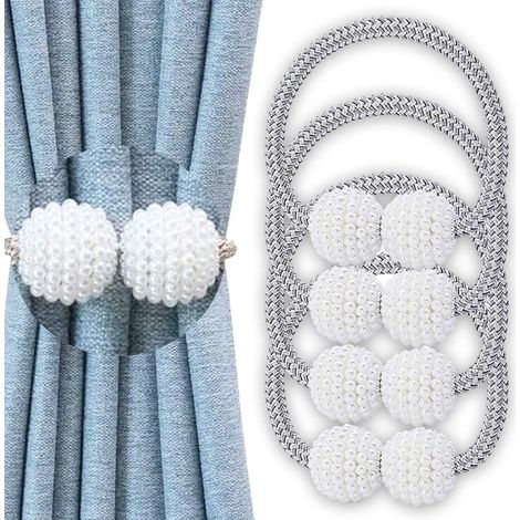 Embrasse Magnétique - 40 cm - Pour Rideaux Fenêtre - Lot de 4 (1/5)