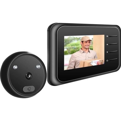 WLAN-Türklingelkamera mit Gucklochfunktion 2 4-Zoll-TFT-LCD-Bildschirm 120 Weitwinkelobjektiv Nachtsicht Automatische Fotoaufnahme 2,4 (1/5)