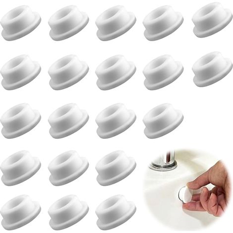 Bouchon Trop Plein Lavabo, 20 Pièces Couvercle de Trop-Plein, Couvercle de Trop Plein pour Lavabo, Anneaux de Trop-Plein, pour Lavabo, Salle de Bain, Cuisine (1/5)
