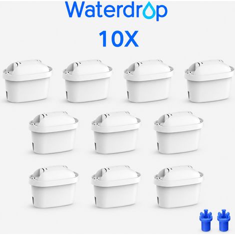 Waterdrop Cartouche de Filtre à Eau, Remplacement pour Brita® Maxtra+® Plus, Maxtra Pro® All-in-1, Compatible avec Brita® Carafe Filtrante, Réduire les PFAS, PFOA/PFOS, TÜV SÜD, NSF Certifiée (10)