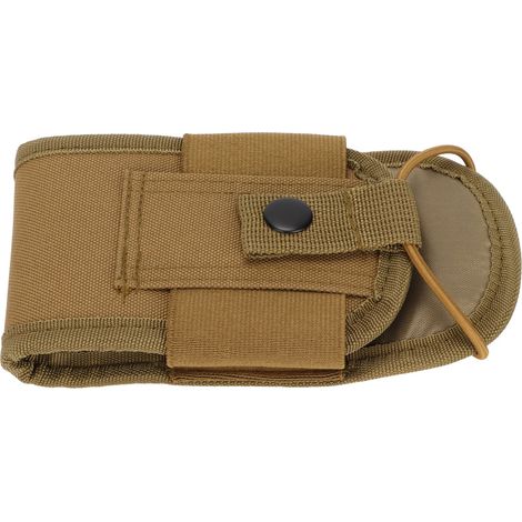 Radio portable robuste en nylon pour randonnée et camping, couleur marron, multifonction.