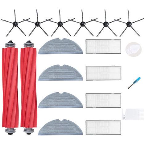 Kit de Remplacement pour Roborock S7 S7 Plus S7 MaxV S7 MaxV Ultra Aspirateur Robot,4 filtres,6 brosses latérales, 4 Chiffons de vadrouille,2 brosses principales (1/4)