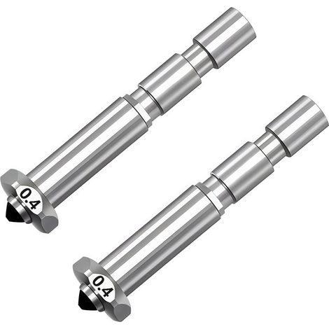 Lot de 2 buses de 0,4 mm - Buse de pulvérisation intégrée à changement rapide en acier trempé - Haute vitesse - Pour imprimante 3D (1/5)