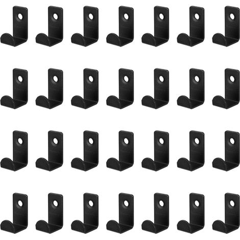 Lot de 28 supports muraux pour disques vinyles en acier inoxydable, présentoir mural en métal pour albums CD avec vis, Noir (1/5)