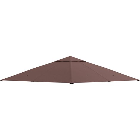 Tetto di Ricambio per Gazebo 3x3 m da Giardino, Telo Gazebo Resistente all'Acqua in Poliestere 180g/㎡ con 8 Fori di Drenaggio e Prese d'Aria, Solo Copertura, 298x295 cm, Caffè