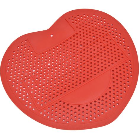 Grille d'urinoir anti-obstruction, résistante aux éclaboussures et désodorisante pour salle de bain, bureau et restaurant (rouge) (1/5)