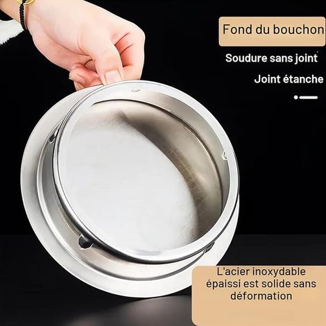 Bouchon Tuyau de Poêle 150mm Bouchon Tuyau de Poele Acier Inoxydable Couvercle rond pour trou Cheminée Cache-trou cheminée Ø 145mm Profondeur 44mm