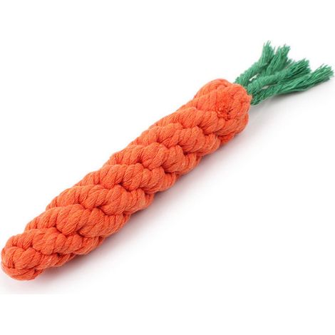 Jouet Interactif Pour Chien - Jouet En Coton Tressé En Forme De Carotte - 22 cm - Pour Chiots Et Chiens - 1 Pièce (1/5)