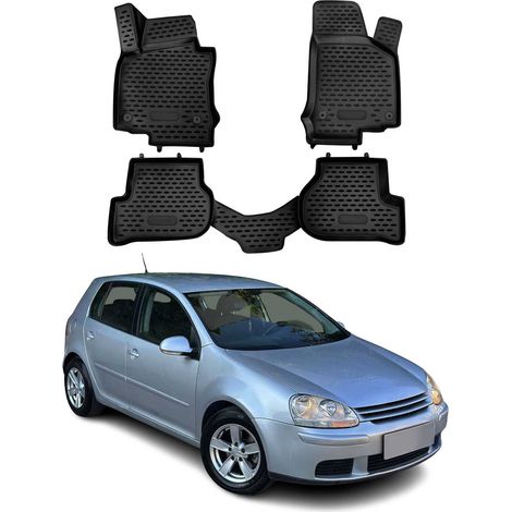 OMAC Tapis de Sol Compatible avec VW Golf Mk5 Variant 2007-2009 en Caoutchouc Noir