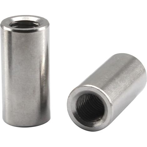 (30 Stück) M4 6 x 12 mm 304 Edelstahl Rundmuttern Langschaft-Innensechskantmuttern