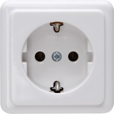 Kopp Schuko-Steckdose 1-fach arktis weiß AP (1/5)