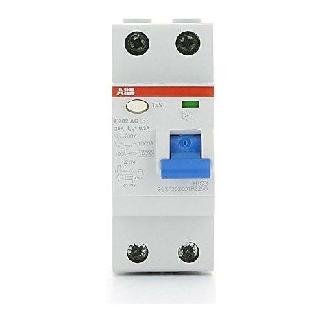 Interruttore differenziale puro f202 ac 25a 300ma 2p abb f427806 (1/4)