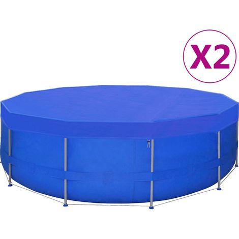 Poolabdeckungen 2 Stk. PE Rund 540 cm 90 g/m²