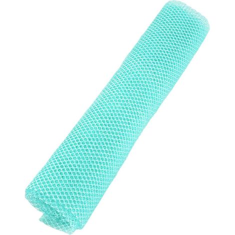 Éponge de bain exfoliante en nylon, bleu clair, pour une exfoliation efficace et un renouvellement cutané. (1/4)