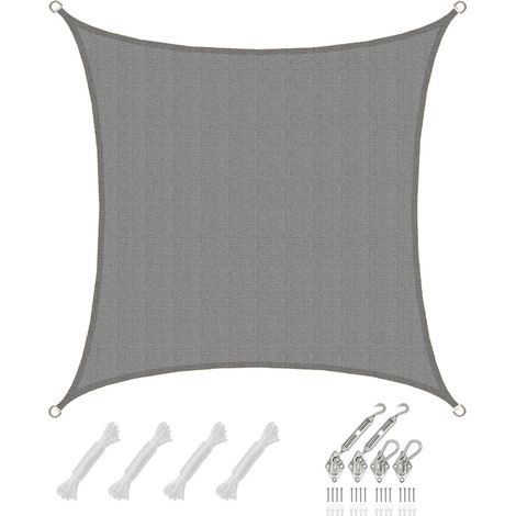 3x3 Vela Solare Quadrata - Tenda da Sole Traspirante - Tendalino con Fissaggio