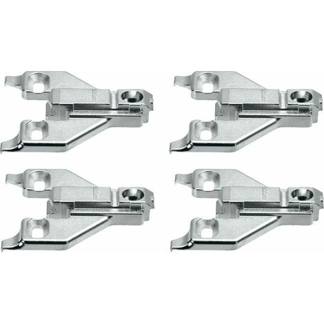 Lot de 4 embases en croix Blum 175L6600.22 – Alliage zingué – Distance D 0 mm – Plaque de montage pour charnières de meubles (1/2)