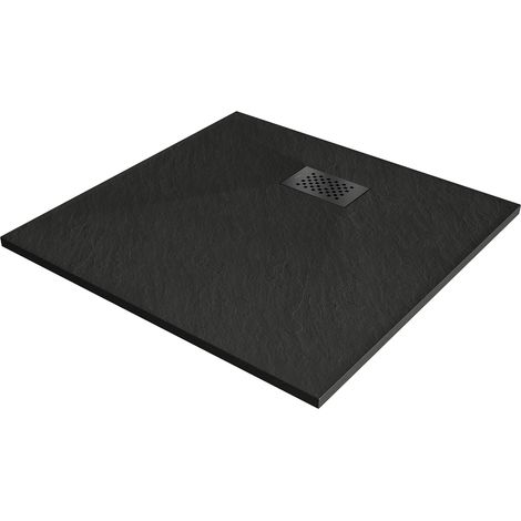 Mexen Hugo plato de ducha cuadrado SMC 90 x 90 cm, negro, cubierta negra - 42709090-B (1/5)