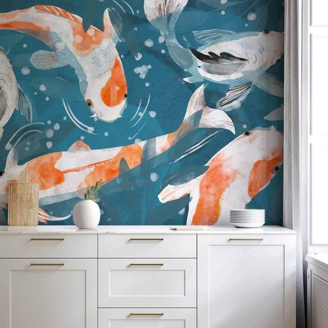 Tapete artgeist Koi Fische mehrfarbig 350x245 cm