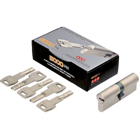 Cilindro europeo di sicurezza a chiave piatta 65 mm (30-10-25) 5000PS CC00162530 AGB