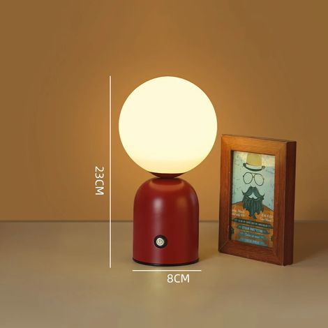 Lampe de bureau LED (lumière rouge tricolore), veilleuse/lampe de bureau rechargeable Type-C (1/5)