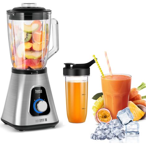 1300-W-Standmixer mit 1,5-Liter-Glaskrug und Flasche – zerkleinert Eis (Teesa)