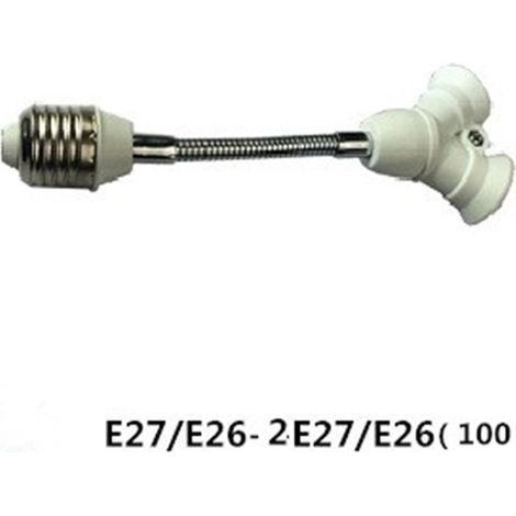 Verlängerter Lampenfassungsadapter E27/B22-2E27, großer Schraubsockel auf kleinen Schraubsockel, flammhemmendes und umweltfreundliches PBT. (1/5)