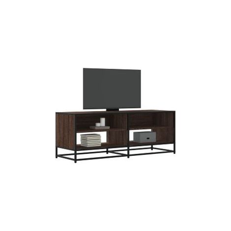 Meuble TV chêne marron 120,5x40x46 bois d'ingénierie et métal (1/5)