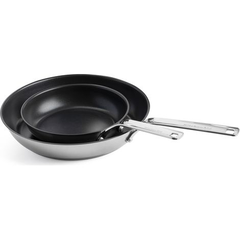 KitchenAid - Stainless Steel Sheet Frypan Set - Silver - 20 cm, 28 cm