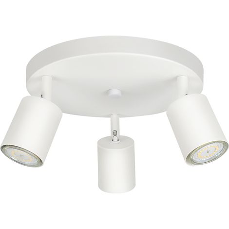 Lámpara de techo LED GBLY para pasillo, salón, 3 focos, moderna, redonda, blanca, GU10, metal, regulable, diseño para dormitorio y cocina.